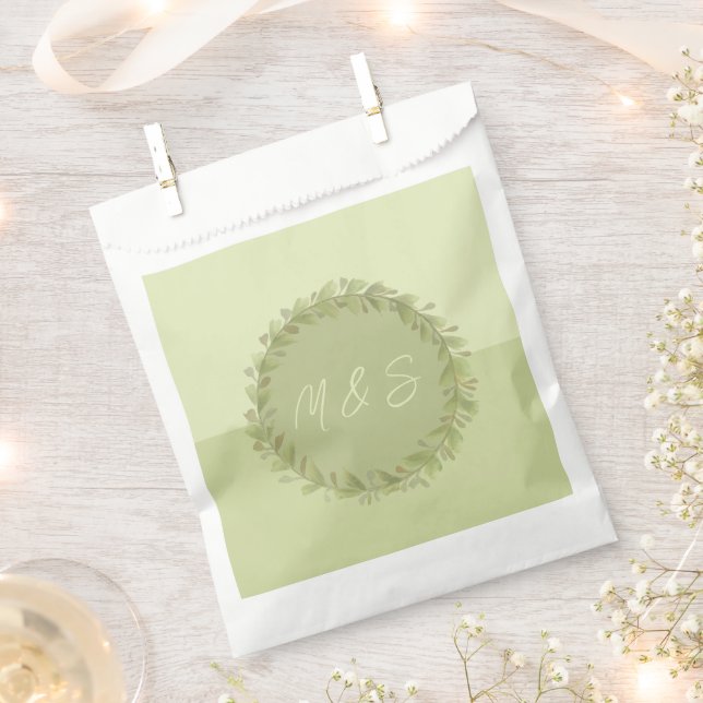 Sacolinha Wreath Verde Elegante Personalizada (Cortado)
