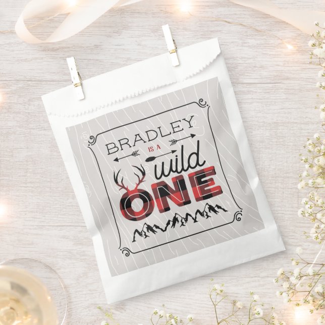 Sacolinha Xadrez Rústica de Wild One Boys Lumberjack primeir (Cortado)