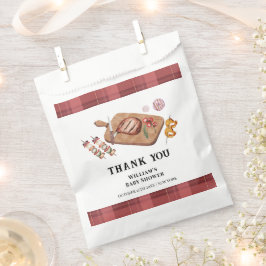 Sacolinha Xadrez Vermelha País  Bebê Chá de fraldas Q