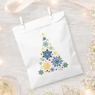 Sacolinha Xmas Party Favor Bags | Vintage Retro Snow Tree