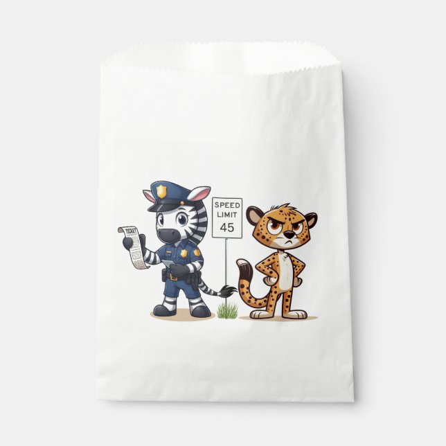 Sacolinha zebra da polícia fofa & chita (Frente)