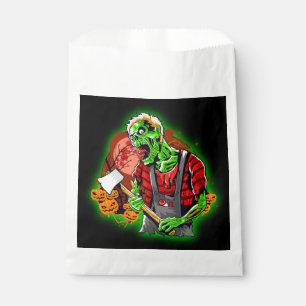 Sacolinha Zombie Verde Engraçado no Halloween