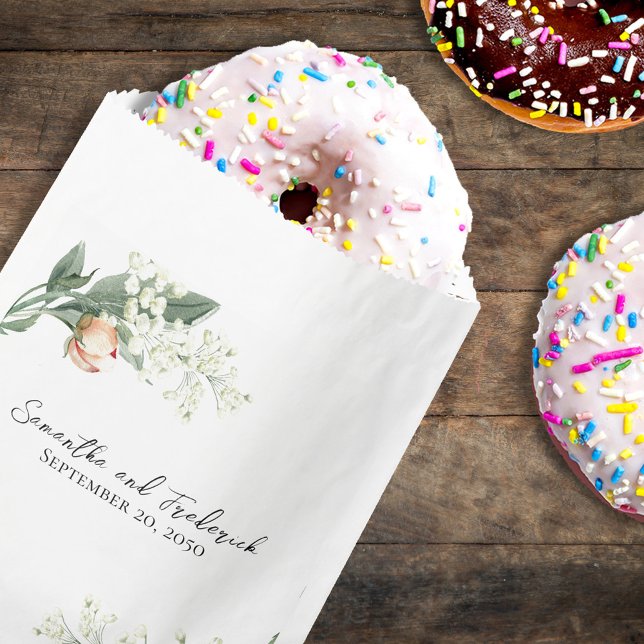 Sacolinhas (Pretty Peach floral wedding treat bag)