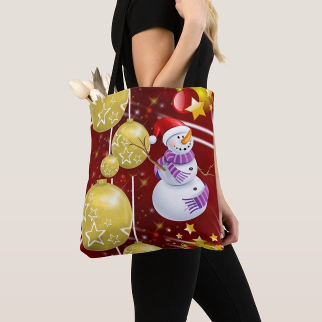 Sacos de Tote das Mulheres de Natal, Snowman (Close Up)