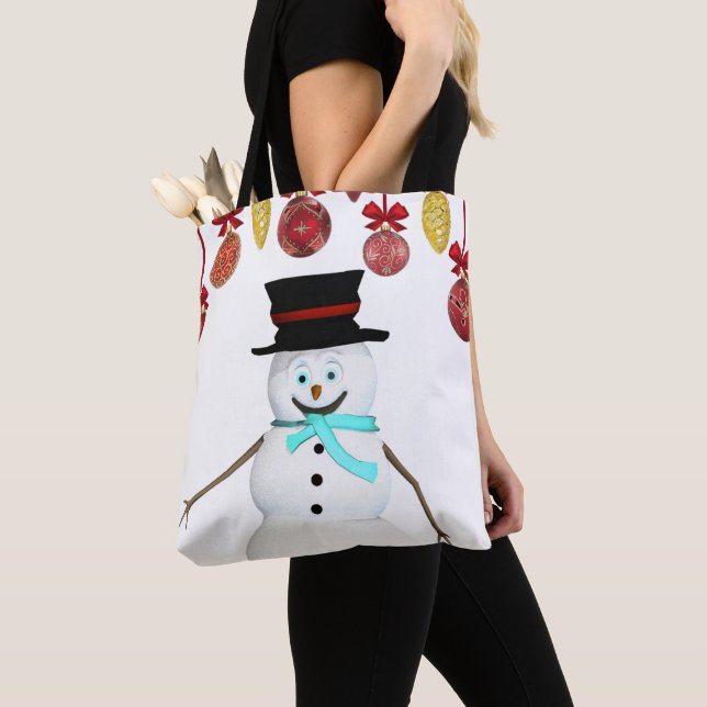 Sacos de Tote das Mulheres de Natal, Snowman (Close Up)