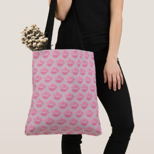 Sacos de Tote de Beijo Cinza, Rosa, Cute, do Bolsa