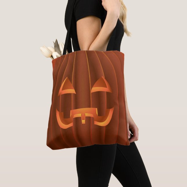 Sacos de Tote Jack-o-Lantern, Bolsas de Halloween (Close Up)