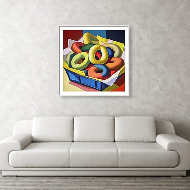 Sacos Em Uma Caixa - Impressão de Arte Canvas (Bagels In A Box painting)
