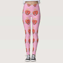 Sacred Heart Angel Pattern Faith Leggings
