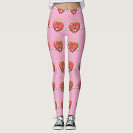 Sacred Heart Angel Pattern Faith Leggings