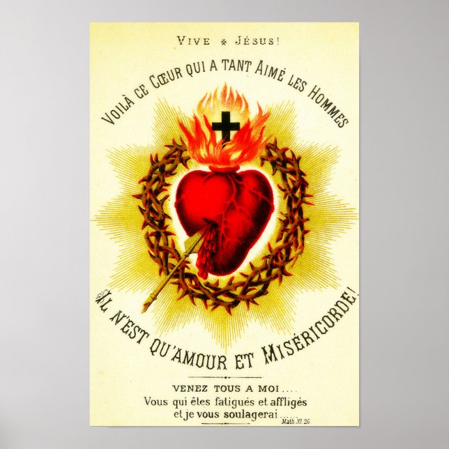 Sacred Heart French - Sacré Coeur de Jésus Poster (Frente)