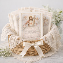 Sacred Heart of Jesus Cross Prayer Floral Design