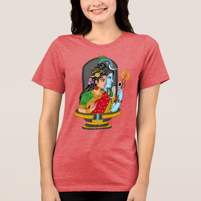 Sacred Shiva Parvati T-Shirt – Divine Love & Cosmi (Frente)