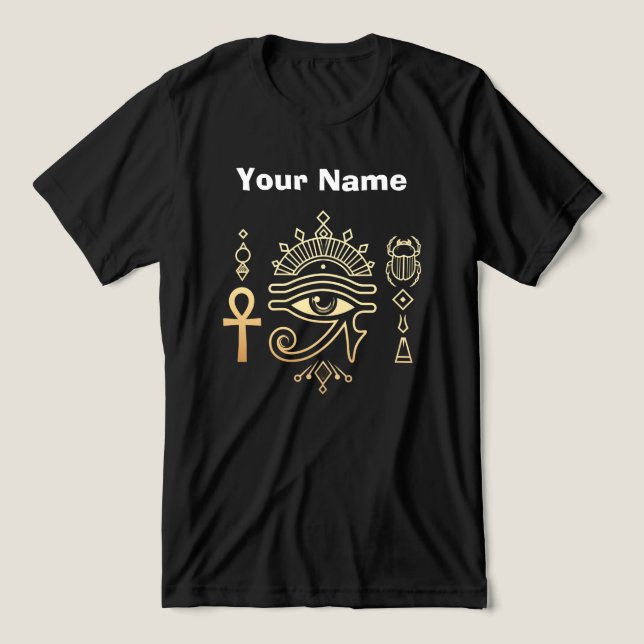 Sacred Symbols of Egypt Ankh Eye of Horus T-Shirt (Design frontal)