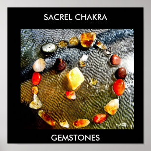 SACREL CHAKRA, POSTER DE PEDRAS PRECIOSAS