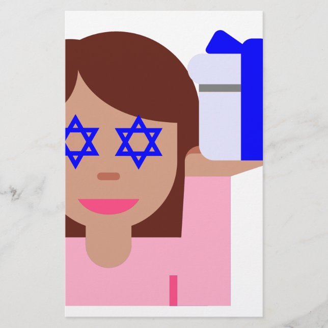 sacudir de cabelo chanukkah emoji (Frente)