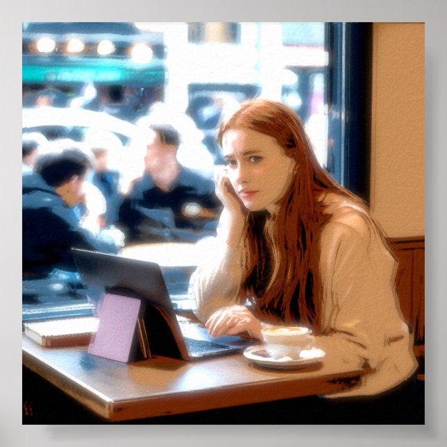 "Sad Coffee" Poster Print Wall Art design (Frente)