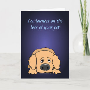 Sad Dog Cartoon Condolências ao Cartão de condolên