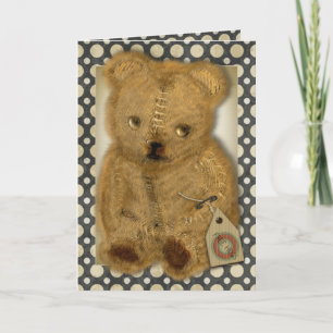 Sad Old Vintage Teddy Bear - Cartões de saudação