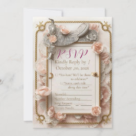Saddle & Sparkle - Cartão RSVP de Casamento Ociden
