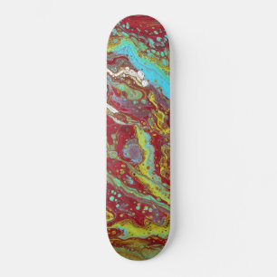 Saddle Up 1 Azul Vermelho Abstrato Skateboard Únic