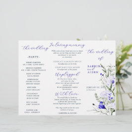 Sade Of Royal Blue Ivory Floral Wedment Program