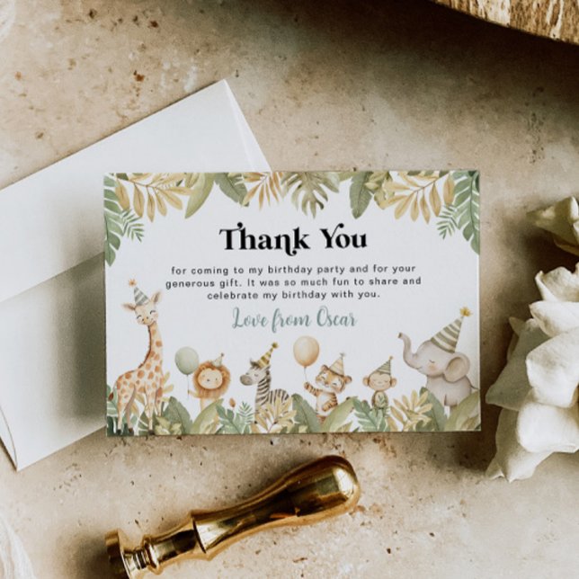Safari Animais Cartões de agradecimentos Selvagem  (Criador carregado)