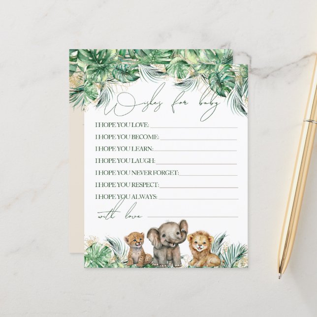 Safari Animal Jungle Jogo verde e Dourado de chás  (Frente/Verso In Situ)