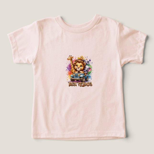 Safari Baby T Shirt - Adorável Animal (Design frontal)