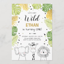 Safari Birthday Convite Zoo Selva Selvagem Selvage