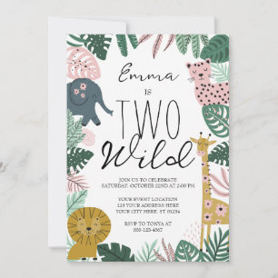 Safari Dois Convite Selvagem, Aniversário Selvagem