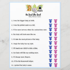 Safari Jungle Animal Chá de fraldas Disse Que Diss