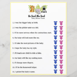 Safari Jungle Animal Chá de fraldas Disse Que Diss