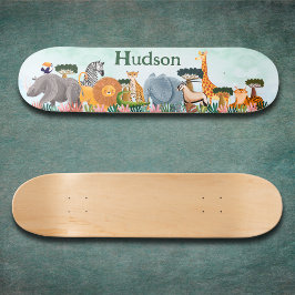 Safari jungle animals kids custom skateboard