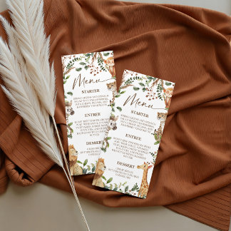 Safari Jungle Wild One Sinal de Menu de Chuveiro