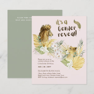 Safari Lions GENDER REVEAL Bebês Convites