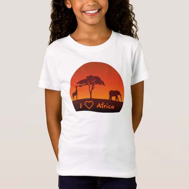 Safari Silhouette Africano - Camisa das Crianças (Frente)
