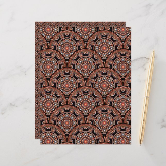 Safari Sunset Bohemian Star Fall Mandala Art Deco (Frente/Verso In Situ)