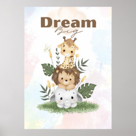  safari themed uplifting nursery wall poster
