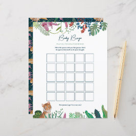 Safari Tiger - Jogo do Chá de fraldas Bingo