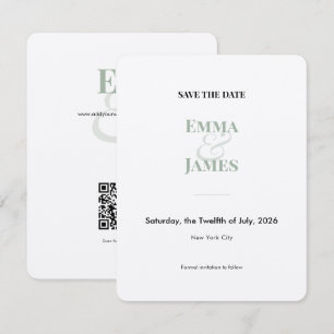 Sage Ampersand Save the Date Cartão de Casamento