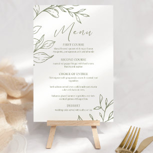 Sage Boho Flowers Boho Menu Casamento