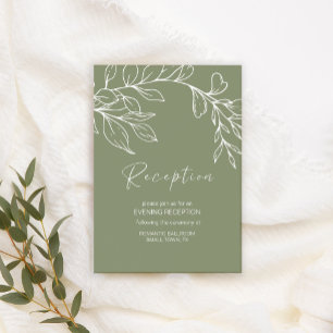 Sage Boho Green Flowers - Cartão de Casamento