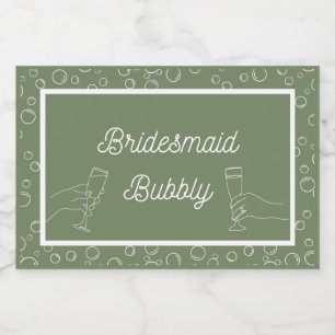 Sage Bridesmaid Bubbles Mini Sparaking Wine Lab