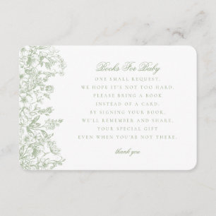 Sage Chinoiserie Livros para Convite para Bebê Ins