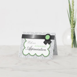 Sage & Cinza Damask Elegante Obrigado Cartões