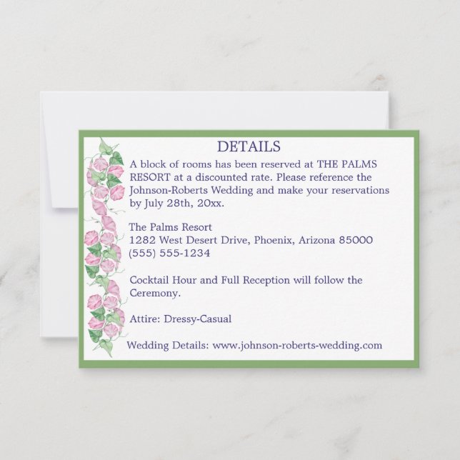 Sage com Cartões de Detalhes de Florais Rosa (Frente)