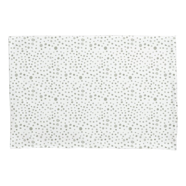 Sage Confetti Watercolor Dots Pillowcase (Frente)