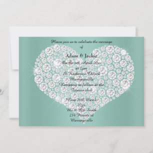 SAGE DIAMOND HEART ELEGANT WEDDING Convite