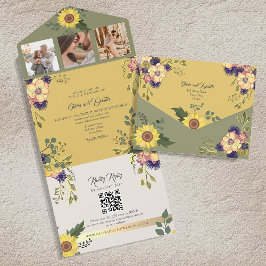 Sage e Girassol Amarelo Casamento